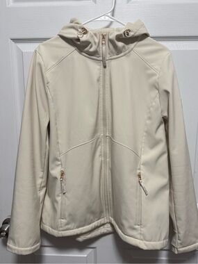 Women's Cream Hooded Softshell Jacket